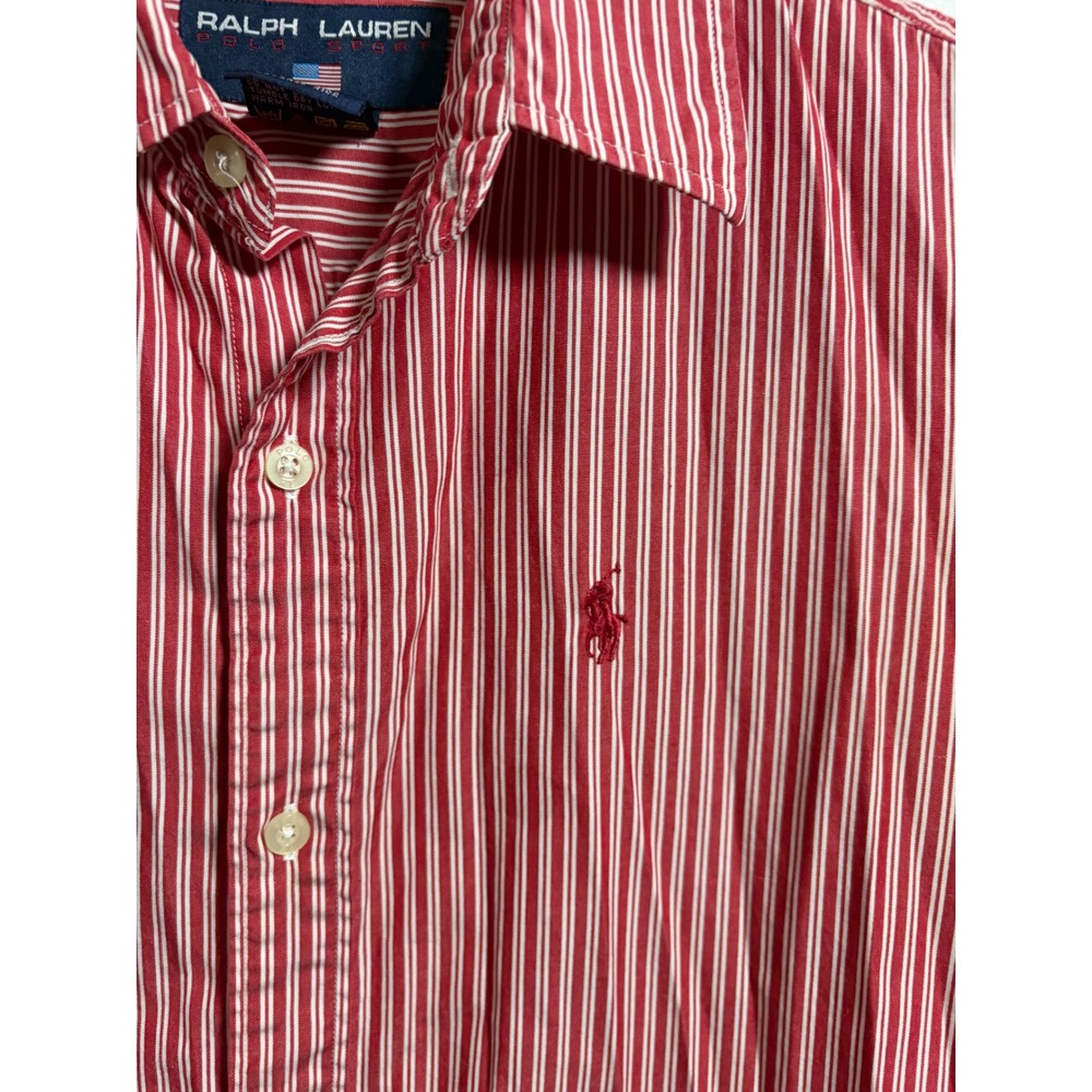 Ralph Lauren Polo Sport Womens Red White Striped Sleeveless Shirt 10 americana - Picture 3 of 7